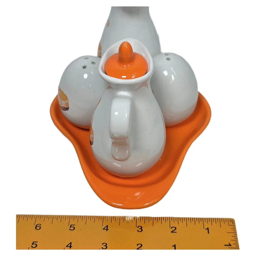 Roberto Gonzalez‎ Citrus Cruet Condiment Set Ceramic Orange Vinegar Oil Shakers
